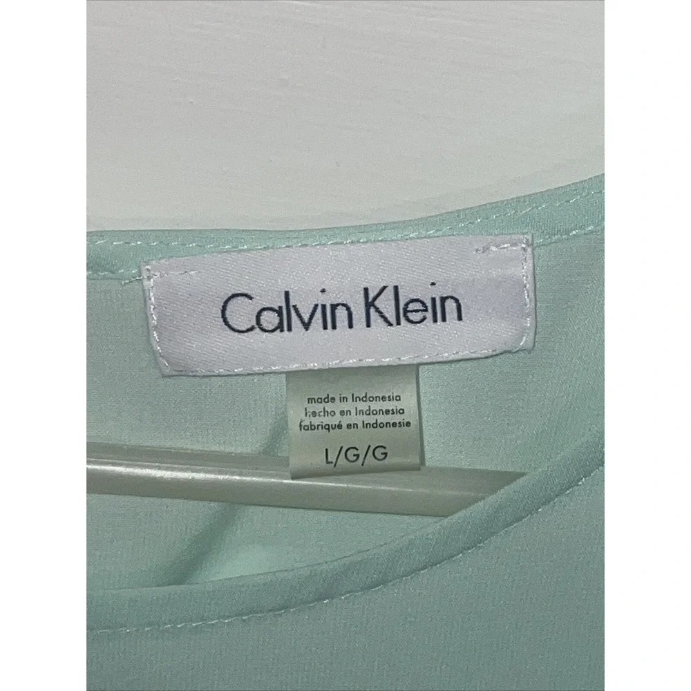 Calvin Klein Mint Green Sleeveless Large‎ Blouse